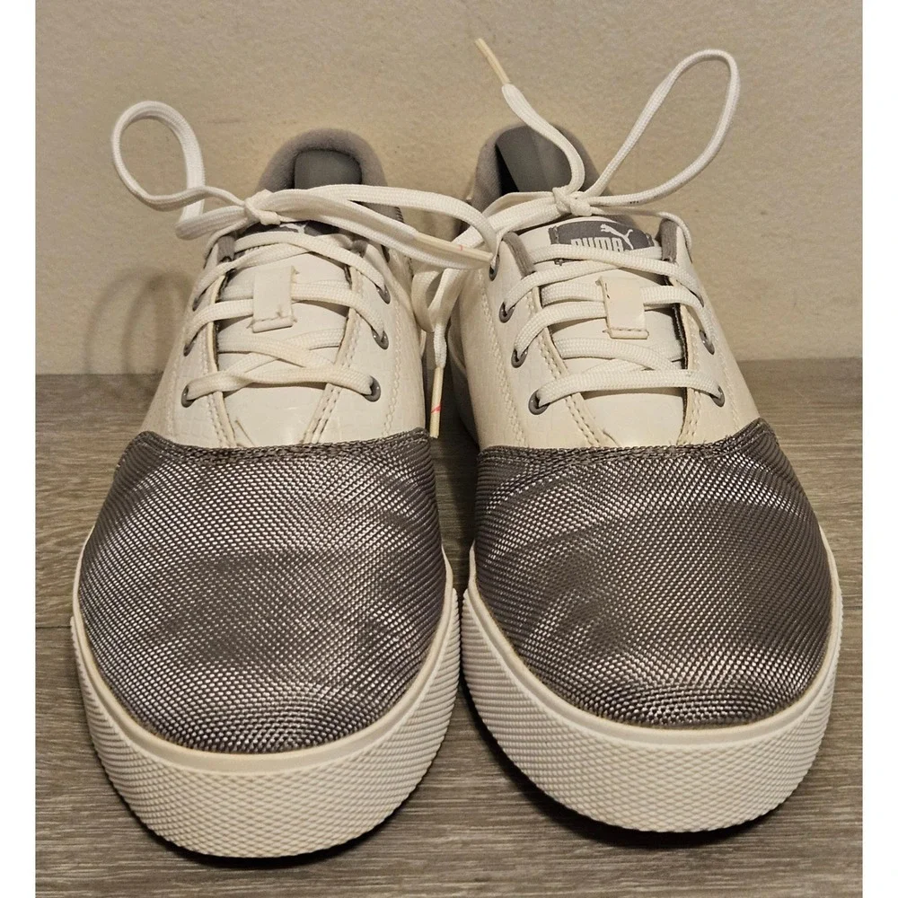 Puma Womens 189423 01 White Grey Golf Spikeless Metallic Mesh Sneakers Size 7.5